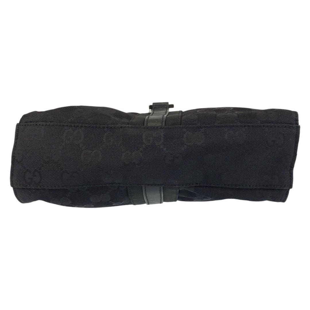 GUCCI Shoulder Bag 001 3734 GG canvas, leather Black black Shoulder Bag Jackie Women Used Authentic