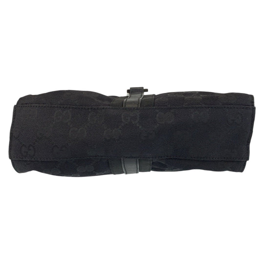GUCCI Shoulder Bag 001 3734 GG canvas, leather Black black Shoulder Bag Jackie Women Used Authentic