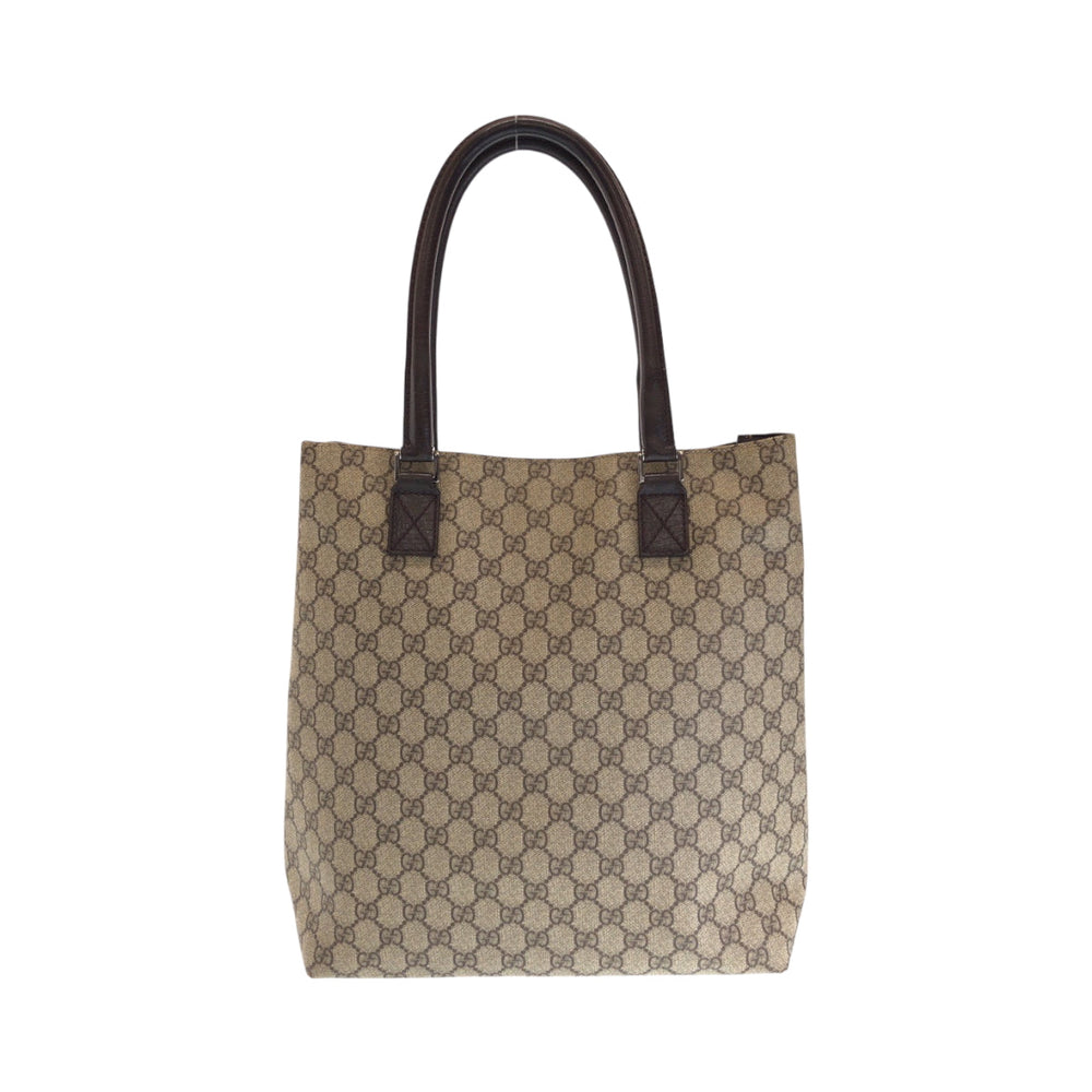GUCCI Tote Bag 131220 GG Supreme Canvas Beige Brown SilverMetal Tote Bag Shoulder Bag Women Used Authentic