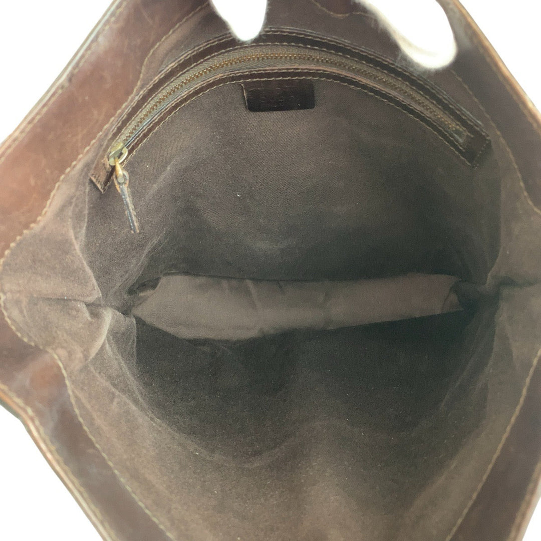 GUCCI Shoulder Bag 109097 GG canvas, leather Brown Gold Metal Shoulder Bag pochette Women Used Authentic