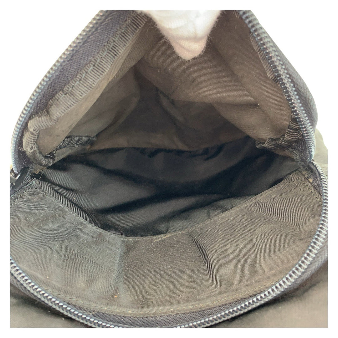 PRADA Shoulder Bag Nylon Black SilverMetal Shoulder Bag Messenger bag Test Triangle With logo Women Used Authentic