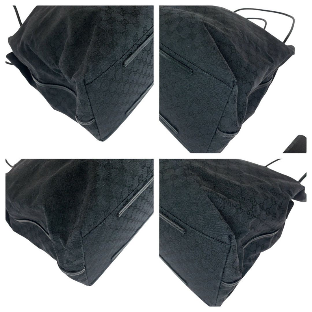GUCCI Tote Bag 101268 GG canvas, leather BlackSilverMetal Tote Bag Shoulder Bag Unisex Women Used Authentic