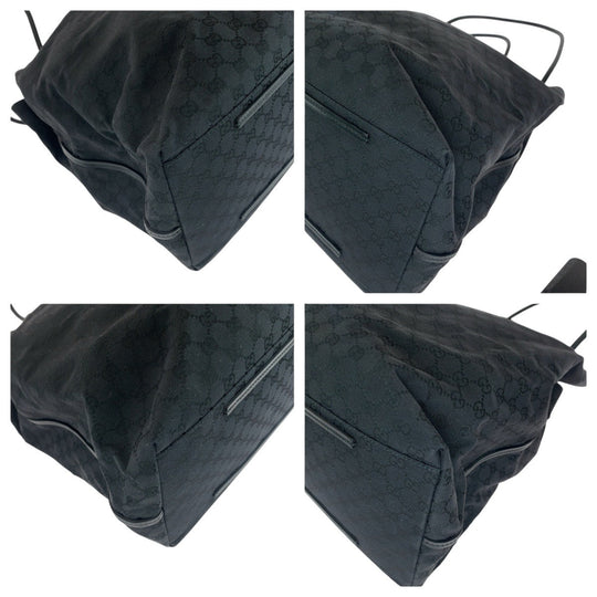 GUCCI Tote Bag 101268 GG canvas, leather BlackSilverMetal Tote Bag Shoulder Bag Unisex Women Used Authentic
