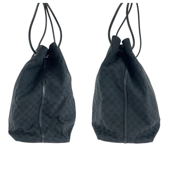 GUCCI Tote Bag 101268 GG canvas, leather BlackSilverMetal Tote Bag Shoulder Bag Unisex Women Used Authentic