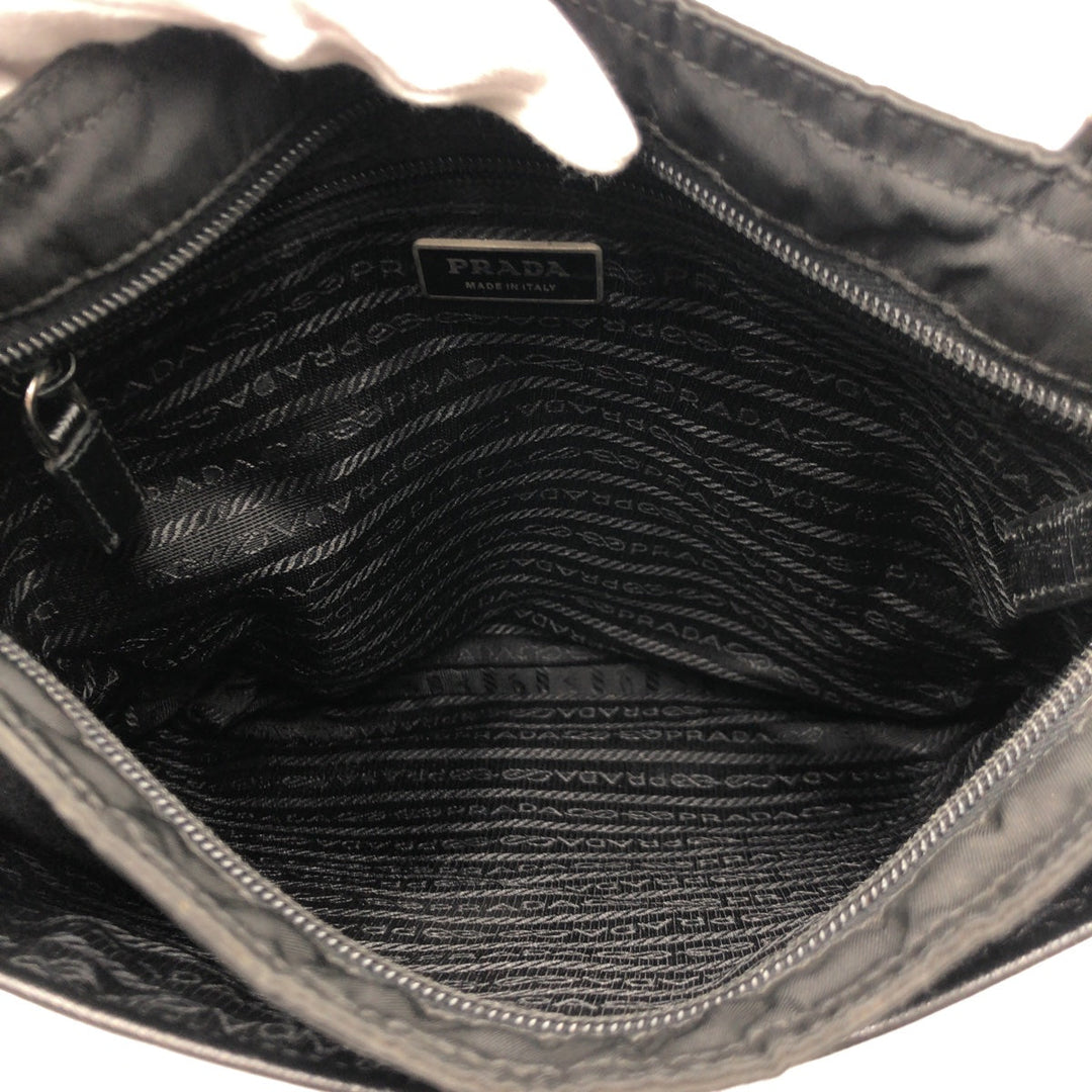 PRADA Shoulder Bag Nylon Black black Shoulder Bag Unisex Test Triangular logo mens Used Authentic