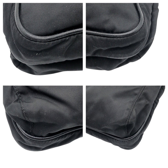 PRADA Shoulder Bag Nylon Black black Shoulder Bag Unisex Test Triangular logo mens Used Authentic