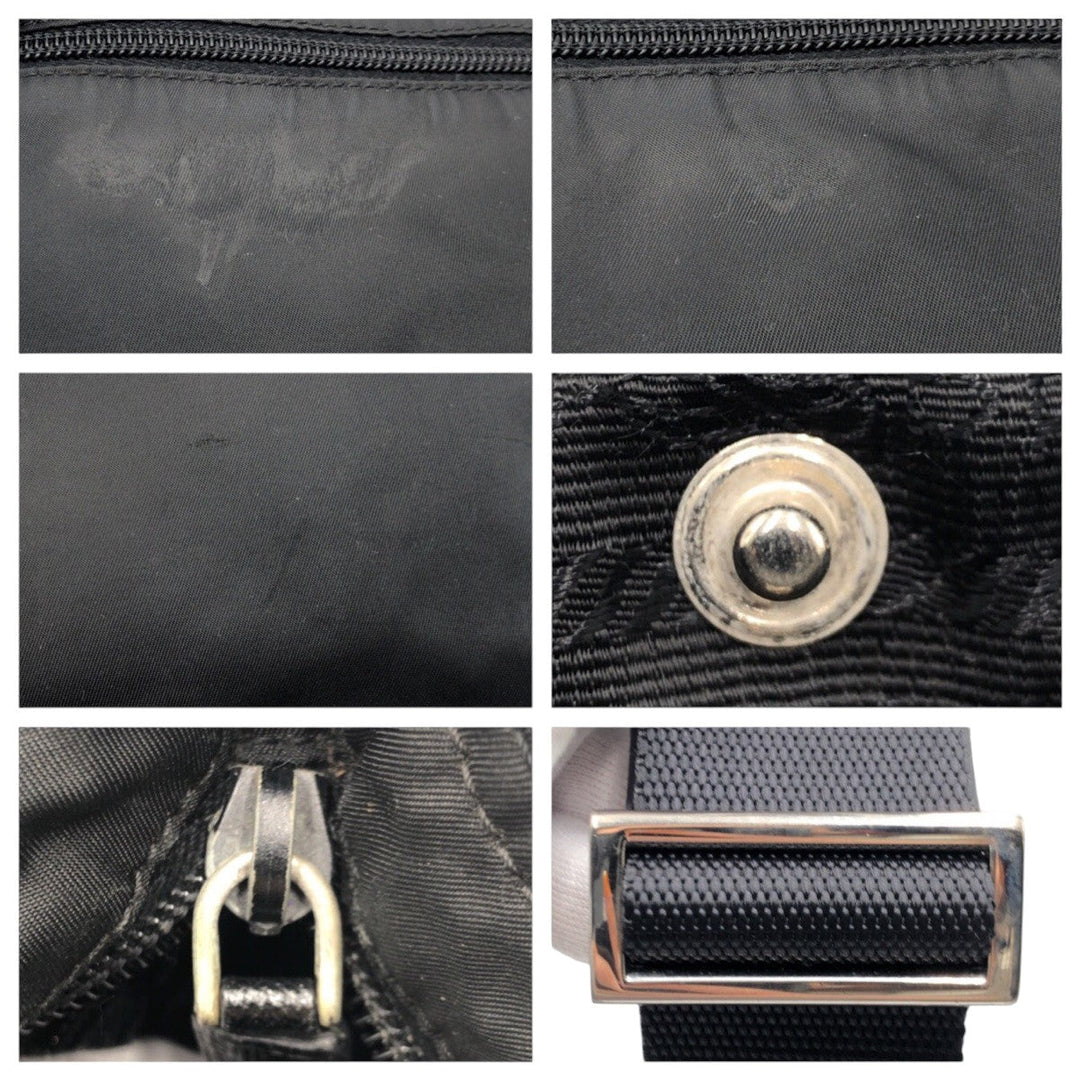 PRADA Shoulder Bag Nylon Black black Shoulder Bag Unisex Test Triangular logo mens Used Authentic
