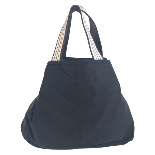 PRADA Tote Bag Nylon BlackSilverMetal Tote Bag handbag Test Triangle With logo Women Used Authentic