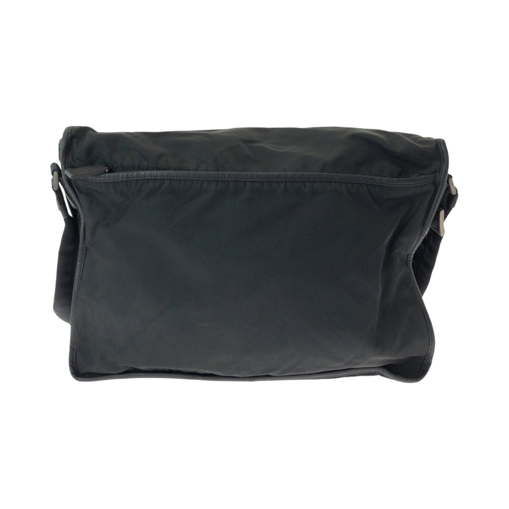 PRADA Shoulder Bag Nylon Black SilverMetal Shoulder Bag Messenger bag Test Triangle With logo mens Used Authentic