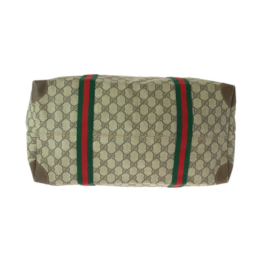 GUCCI Boston Duffel bag 89 19 012 GG Supreme Canvas Beige brown Boston Duffel bag Shoulder Bag Old Gucci Shelly Line Women Used Authentic
