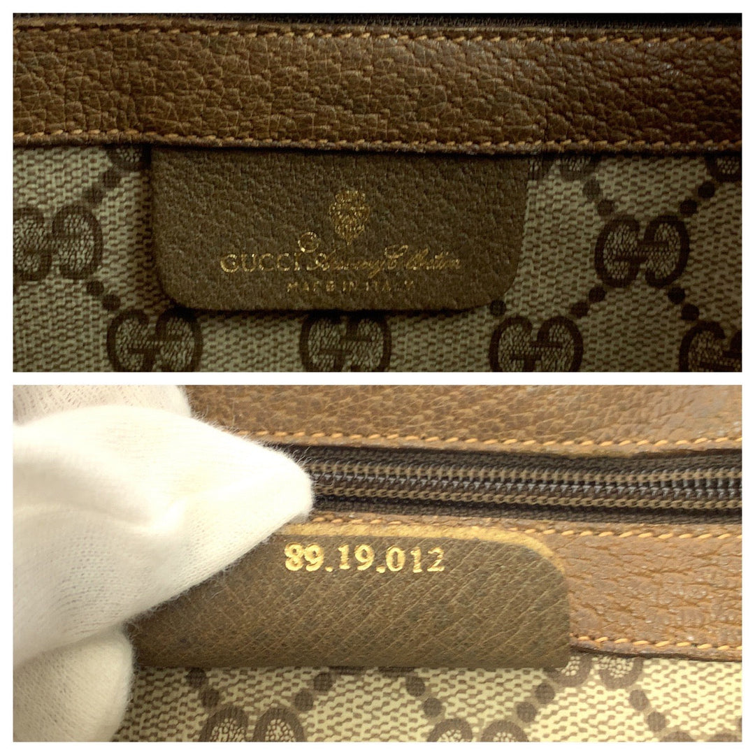 GUCCI Boston Duffel bag 89 19 012 GG Supreme Canvas Beige brown Boston Duffel bag Shoulder Bag Old Gucci Shelly Line Women Used Authentic