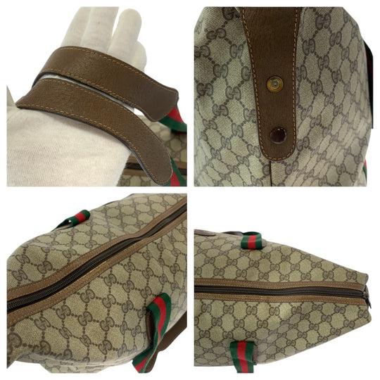GUCCI Boston Duffel bag 89 19 012 GG Supreme Canvas Beige brown Boston Duffel bag Shoulder Bag Old Gucci Shelly Line Women Used Authentic