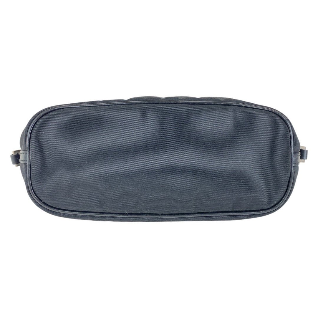 GUCCI Handbag 039 1103 Nylon Black Silver Metal Handbag accessory pouch Women Used Authentic