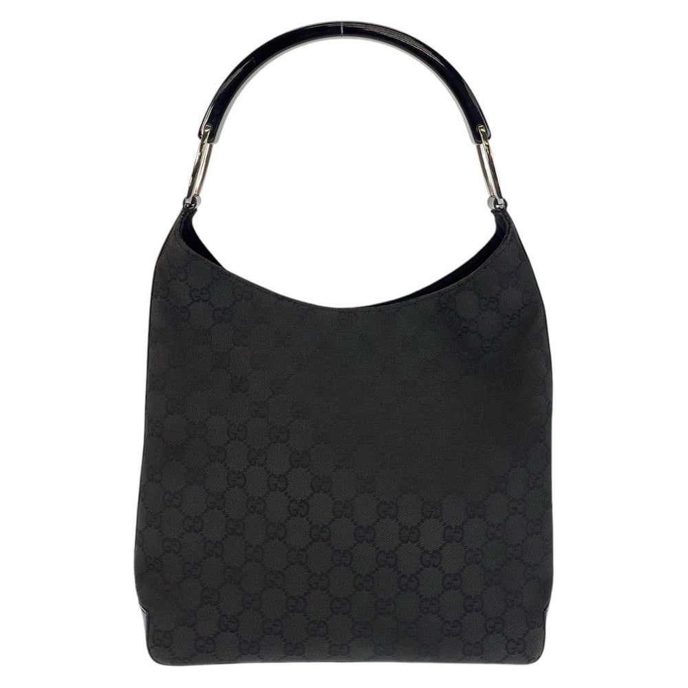 GUCCI Shoulder Bag 001 3752 GG canvas, plastic Black SilverMetal Women Used Authentic