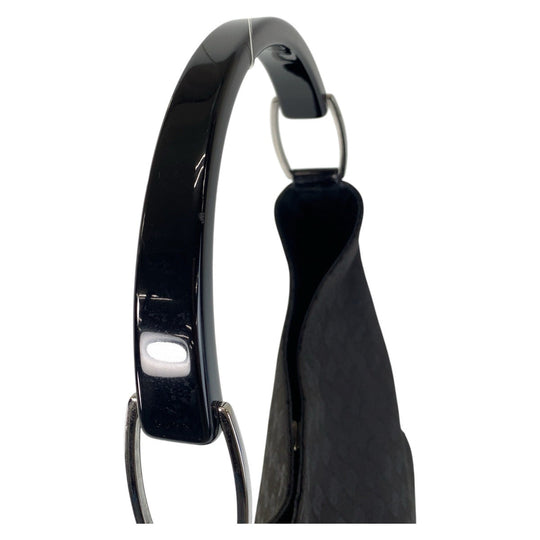 GUCCI Shoulder Bag 001 3752 GG canvas, plastic Black SilverMetal Women Used Authentic