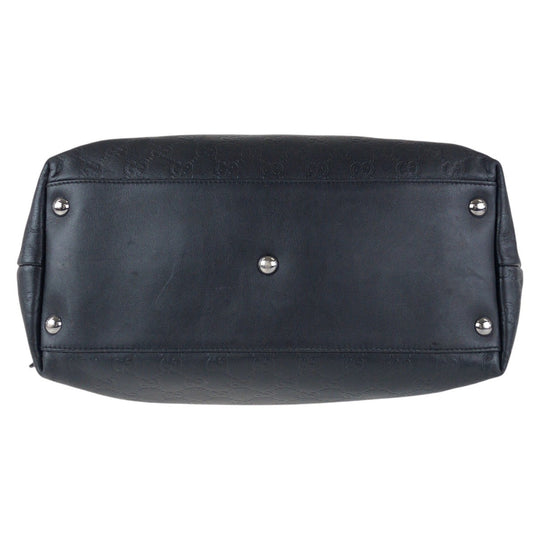 GUCCI Tote Bag 162486 leather Black black Tote Bag Shoulder Bag 2way Guccisima mens Used Authentic