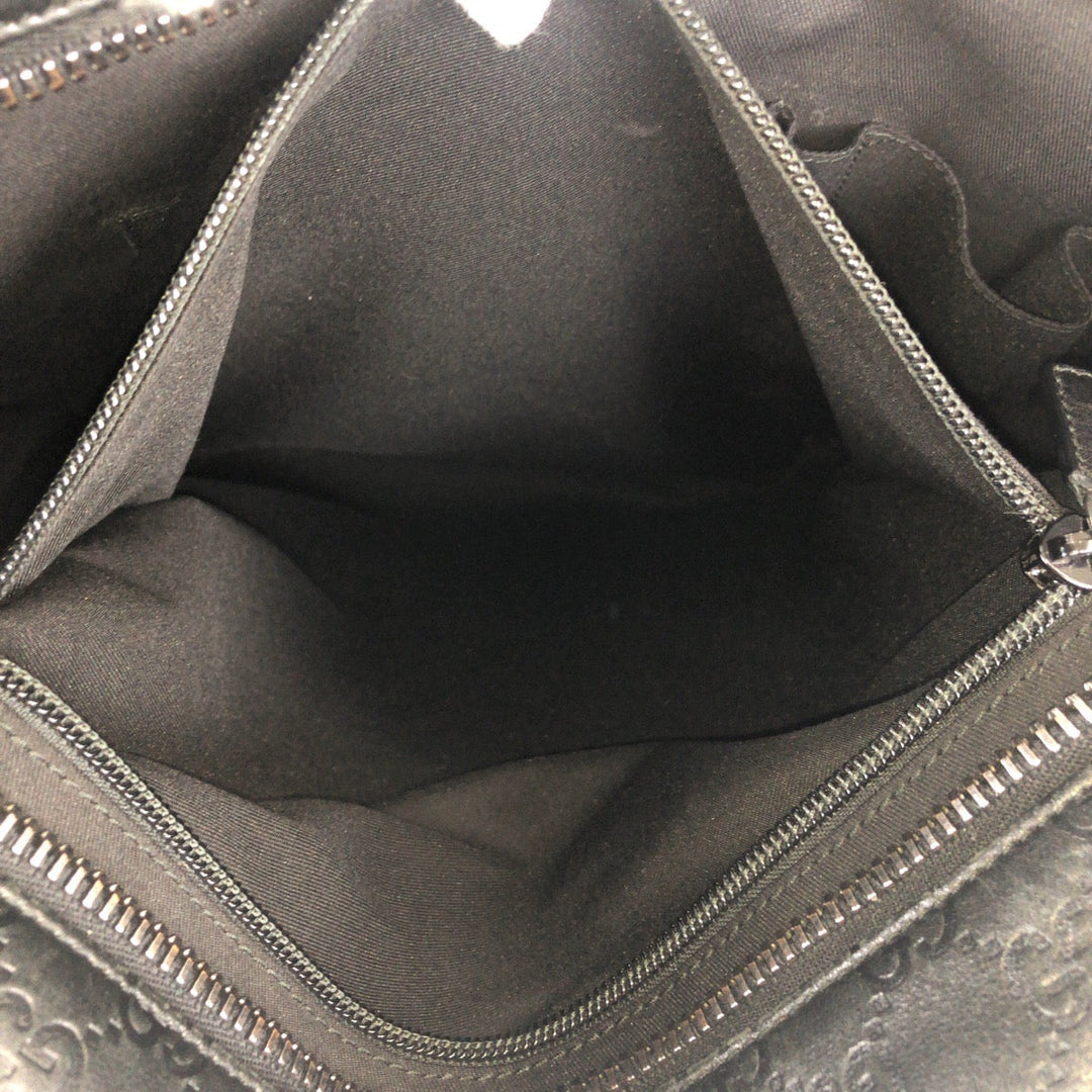 GUCCI Tote Bag 162486 leather Black black Tote Bag Shoulder Bag 2way Guccisima mens Used Authentic