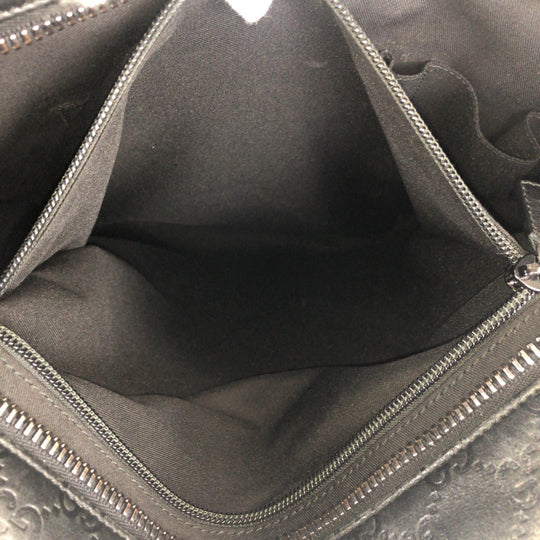 GUCCI Tote Bag 162486 leather Black black Tote Bag Shoulder Bag 2way Guccisima mens Used Authentic