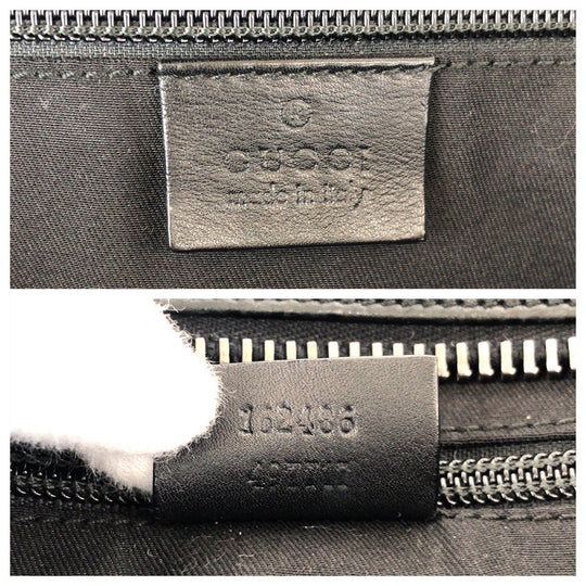 GUCCI Tote Bag 162486 leather Black black Tote Bag Shoulder Bag 2way Guccisima mens Used Authentic