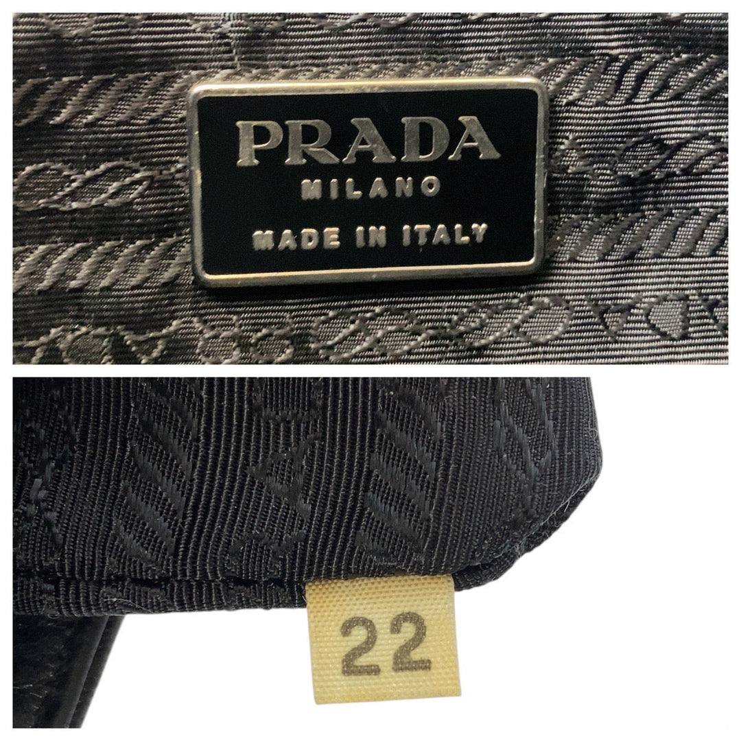PRADA Shoulder Bag Leather, Plastic Black black Shoulder Bag Women Used Authentic