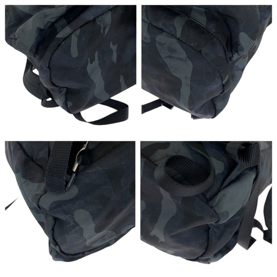 PRADA Backpack V136 Nylon khaki Backpack Backpack Tessuto Camouflage Pattern Triangle With logo mens Used Authentic