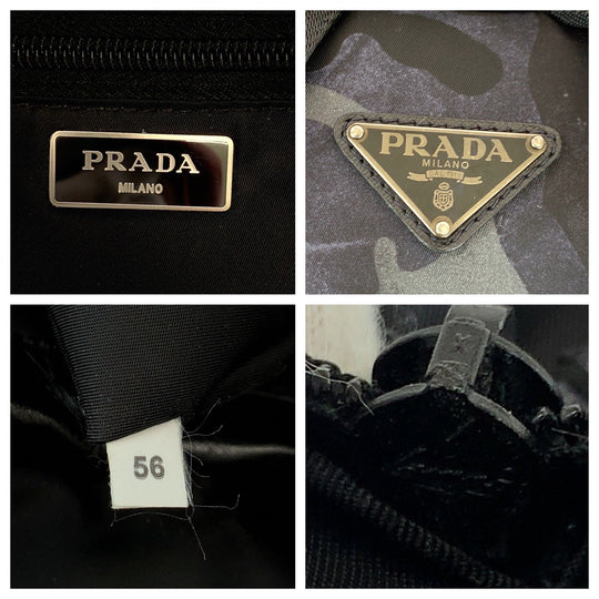 PRADA Backpack V136 Nylon khaki Backpack Backpack Tessuto Camouflage Pattern Triangle With logo mens Used Authentic