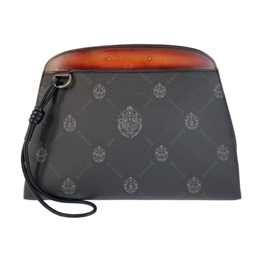 Berluti Clutch bag PVC Black SilverMetal Clutch bag business bag Escapard mens Used Authentic