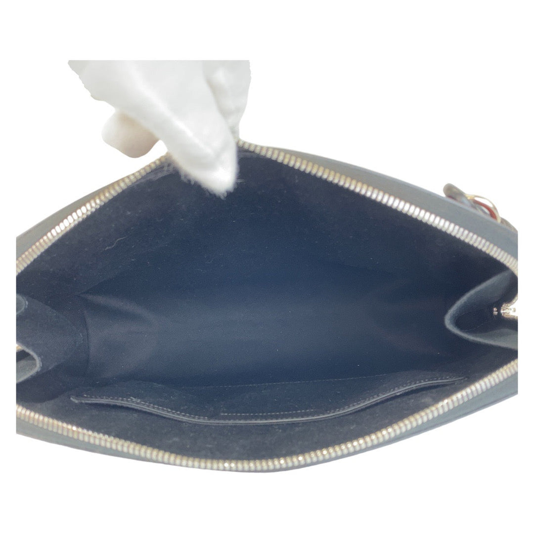 Berluti Clutch bag PVC Black SilverMetal Clutch bag business bag Escapard mens Used Authentic