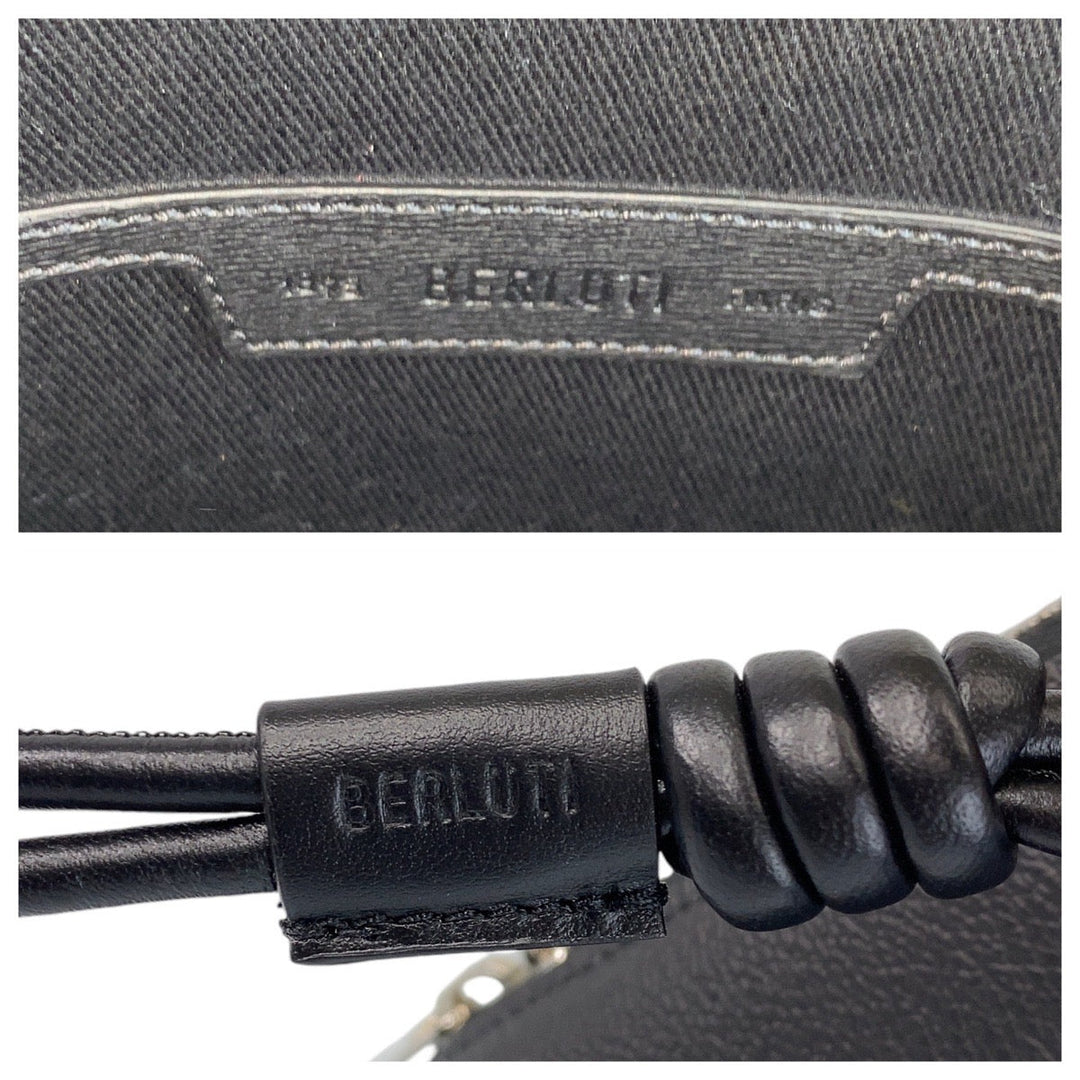 Berluti Clutch bag PVC Black SilverMetal Clutch bag business bag Escapard mens Used Authentic