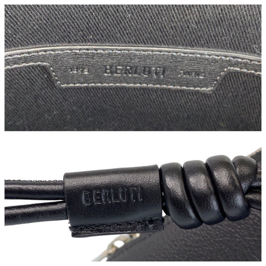 Berluti Clutch bag PVC Black SilverMetal Clutch bag business bag Escapard mens Used Authentic