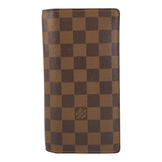 LOUIS VUITTON Long Wallet Purse N60017 PVC Brown Long Wallet Purse Damier Portefeuille Braza mens Used Authentic