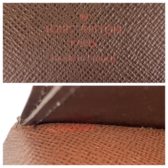 LOUIS VUITTON Long Wallet Purse N60017 PVC Brown Long Wallet Purse Damier Portefeuille Braza mens Used Authentic