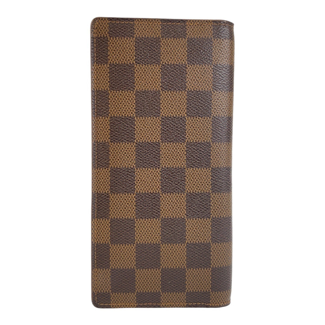 LOUIS VUITTON Long Wallet Purse N60017 PVC Brown Long Wallet Purse Damier Portefeuille Braza mens Used Authentic