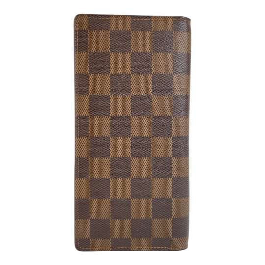 LOUIS VUITTON Long Wallet Purse N60017 PVC Brown Long Wallet Purse Damier Portefeuille Braza mens Used Authentic