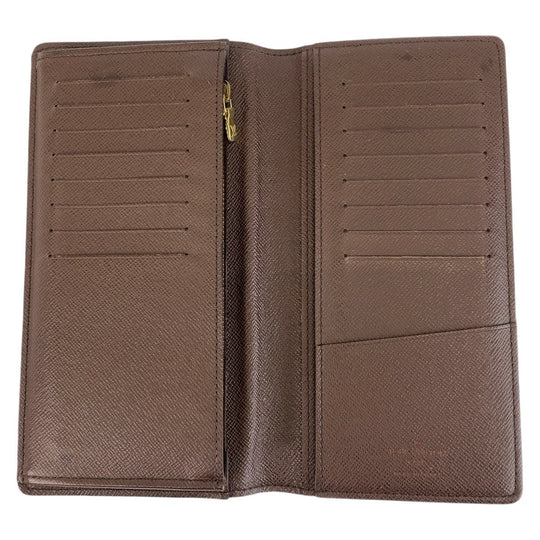 LOUIS VUITTON Long Wallet Purse N60017 PVC Brown Long Wallet Purse Damier Portefeuille Braza mens Used Authentic