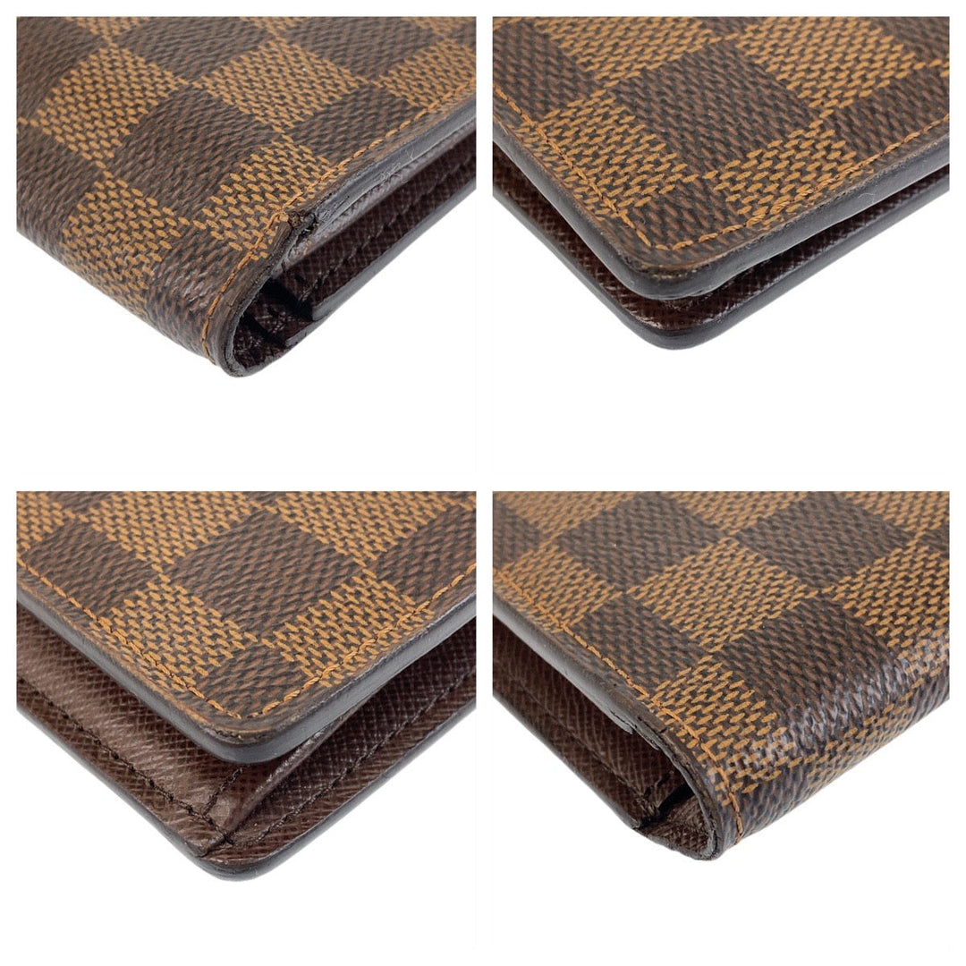LOUIS VUITTON Long Wallet Purse N60017 PVC Brown Long Wallet Purse Damier Portefeuille Braza mens Used Authentic