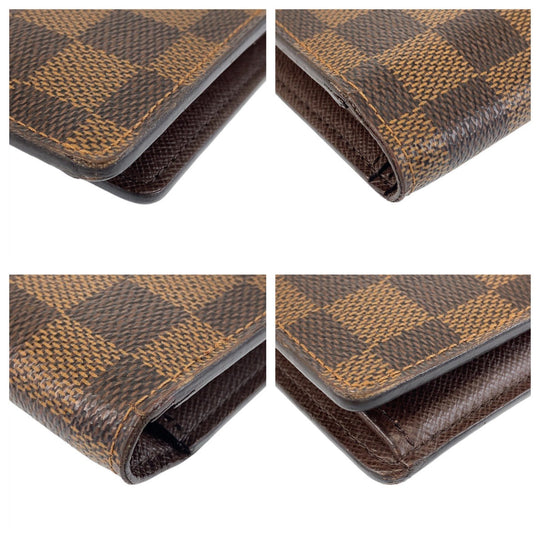 LOUIS VUITTON Long Wallet Purse N60017 PVC Brown Long Wallet Purse Damier Portefeuille Braza mens Used Authentic