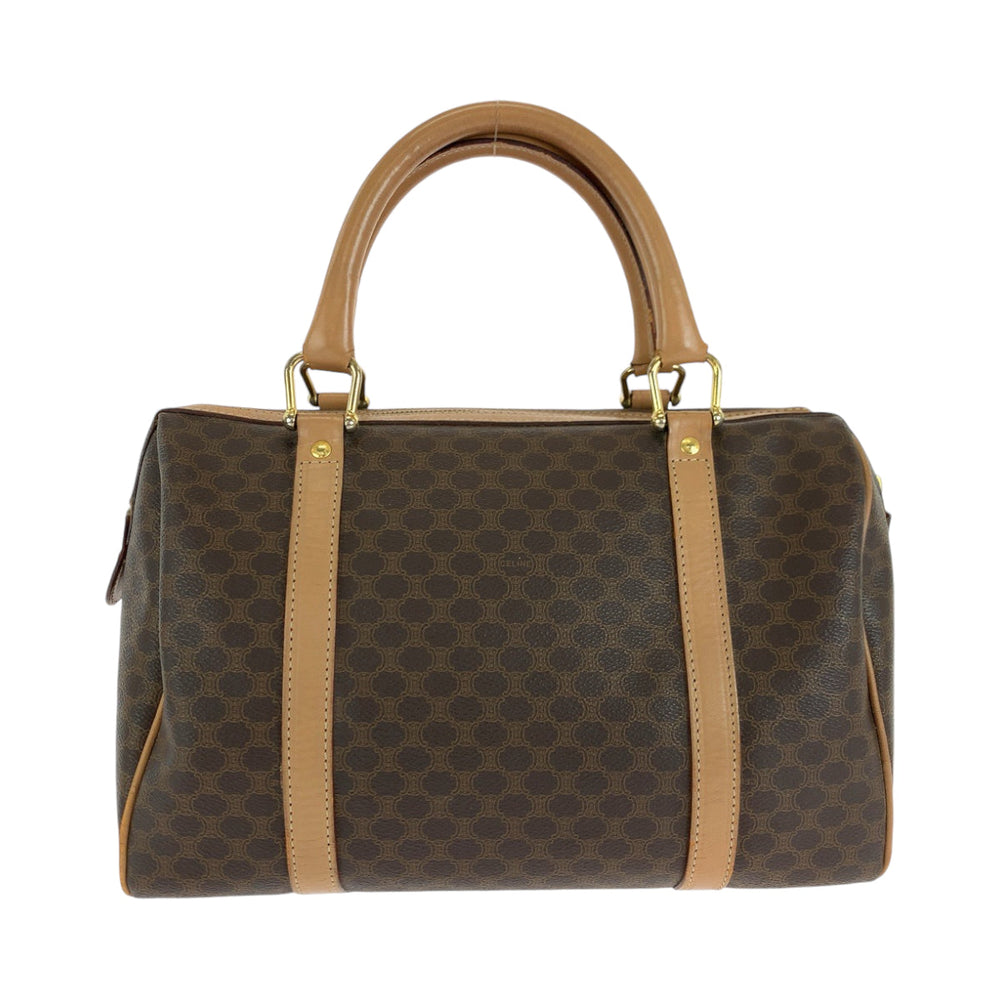 CELINE Boston Duffel bag M13 PVC Brown Gold Metal Boston Duffel bag Handbag Macadam Women Used Authentic