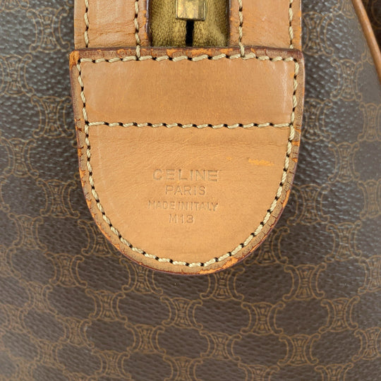CELINE Boston Duffel bag M13 PVC Brown Gold Metal Boston Duffel bag Handbag Macadam Women Used Authentic
