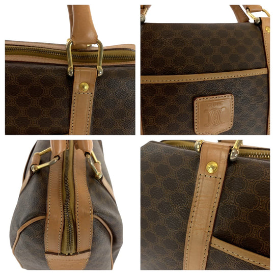 CELINE Boston Duffel bag M13 PVC Brown Gold Metal Boston Duffel bag Handbag Macadam Women Used Authentic