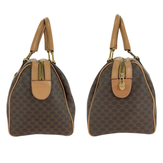 CELINE Boston Duffel bag M13 PVC Brown Gold Metal Boston Duffel bag Handbag Macadam Women Used Authentic