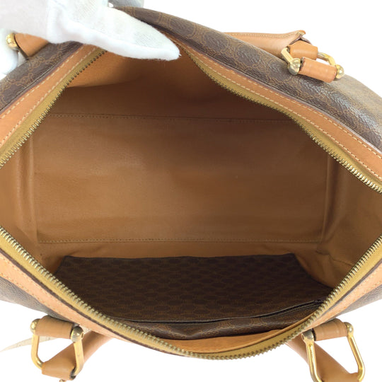 CELINE Boston Duffel bag M13 PVC Brown Gold Metal Boston Duffel bag Handbag Macadam Women Used Authentic