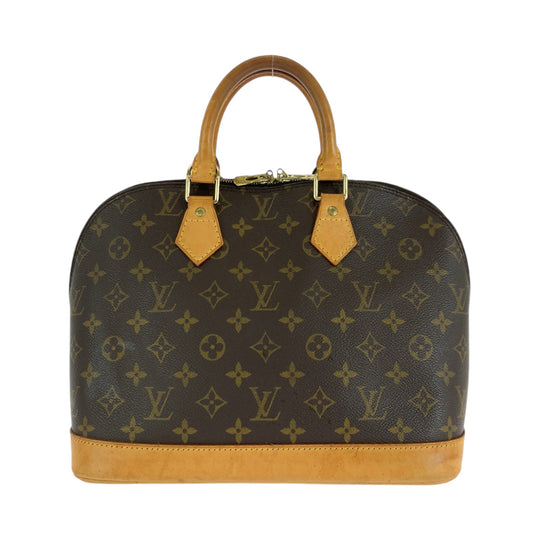 LOUIS VUITTON Handbag M51130 PVC Brown Gold Metal Handbag Monogram Alma Women Used Authentic