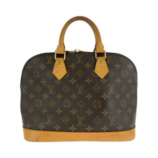 LOUIS VUITTON Handbag M51130 PVC Brown Gold Metal Handbag Monogram Alma Women Used Authentic