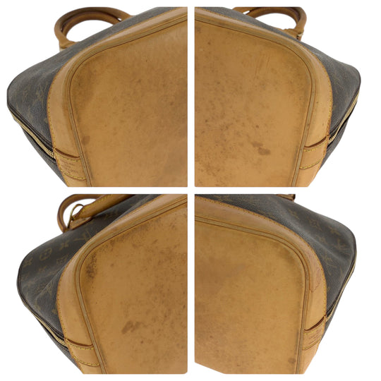 LOUIS VUITTON Handbag M51130 PVC Brown Gold Metal Handbag Monogram Alma Women Used Authentic