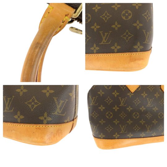 LOUIS VUITTON Handbag M51130 PVC Brown Gold Metal Handbag Monogram Alma Women Used Authentic