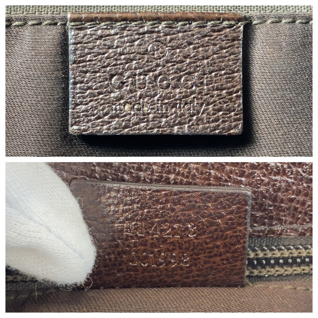 GUCCI Shoulder Bag 114273 GG canvas, leather Brown beige Crossbody Shoulder Bag Messenger Bag Women Used Authentic