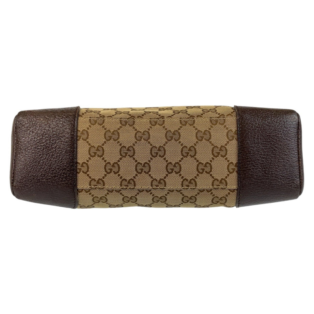 GUCCI Shoulder Bag 114273 GG canvas, leather Brown beige Crossbody Shoulder Bag Messenger Bag Women Used Authentic