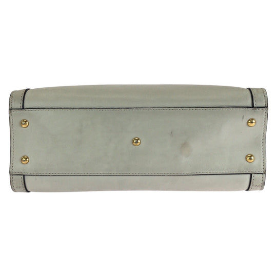 GUCCI Tote Bag 660195 leather White GoldMetal Tote Bag Shoulder Bag 2way Bamboo diana small Women Used Authentic