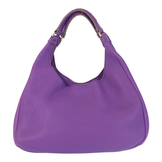 BOTTEGAVENETA Shoulder Bag leather Purple SilverMetal INTRECCIATO Hobo Women Used Authentic